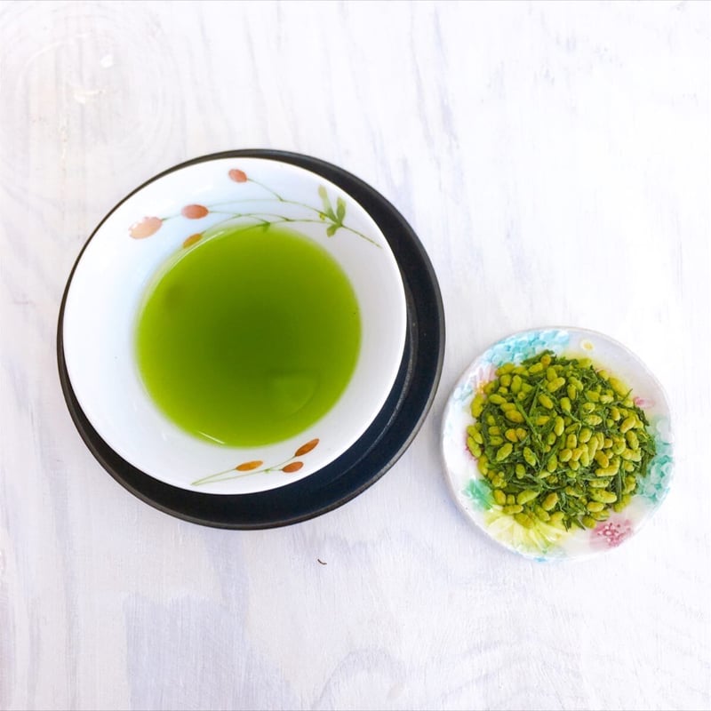 古備前抹茶入れ 抹茶入り玄米茶 200g