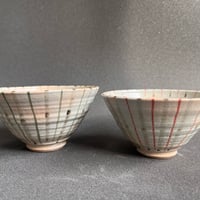 ムギワラ飯碗　緑・赤