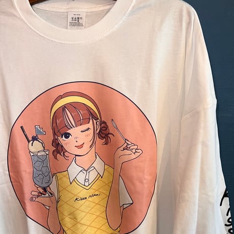 “ヨシフクホノカ×喫茶ニカイ”コラボ　ロングスリーブＴシャツ  ピンク
