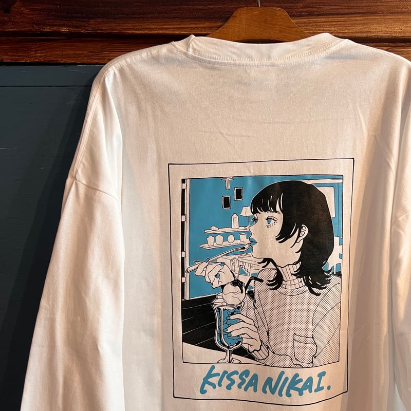【XL】韓国  Man×NAKAKI PANTZ コラボTシャツ 白 NAKAKI PANTZ×喫茶ニカイコラボTシャツ/White バックプリント