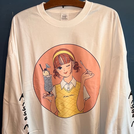 “ヨシフクホノカ×喫茶ニカイ”コラボ　ロングスリーブＴシャツ  ピンク
