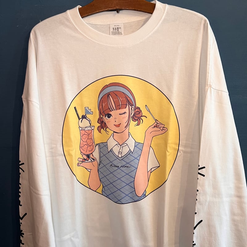ヨシフクホノカ×喫茶ニカイ”コラボ ロングスリーブTシャツ イエロー