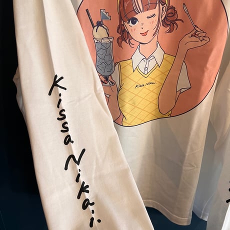 “ヨシフクホノカ×喫茶ニカイ”コラボ　ロングスリーブＴシャツ  ピンク