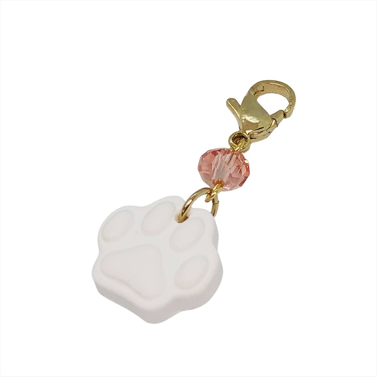 アロマストーン 肉球のチャーム アクセサリー 石膏 ゴールド×ピンク  