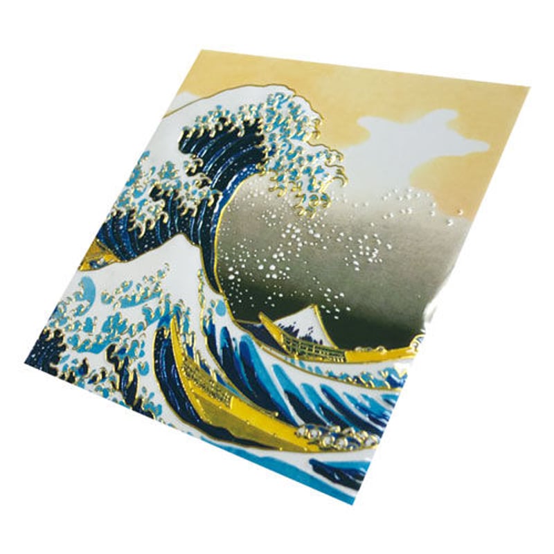 葛飾北斎・神奈川沖浪裏□ステッカー・79x79mm | Right Works