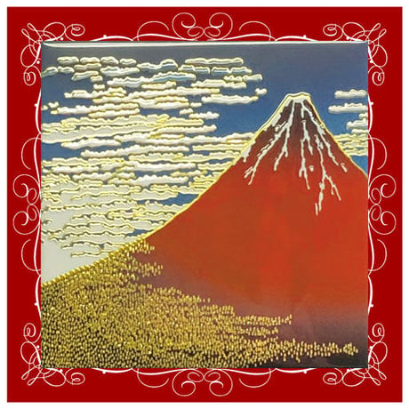 葛飾北斎・凱風快晴（赤富士）■マグネット・79x79mm