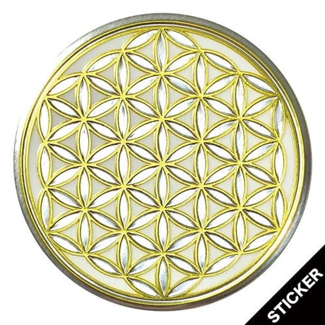 Flower of life・Gold x Silver x White◯ステッカー