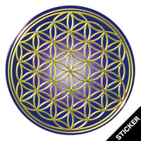 Flower of life・Gold x Blue◯ステッカー