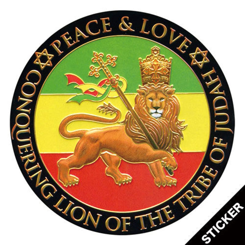 しばライオン‼️知識の紋章 Jah Lion◯ステッカー・95mm | Right Works