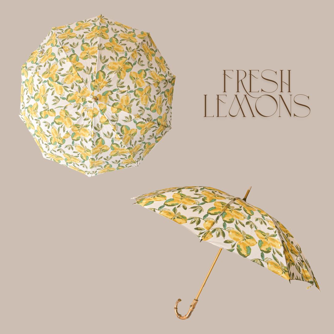 晴雨兼用 長傘 Fresh lemons / Lush mimosa レモン ミモザ 日本製