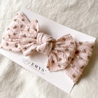ベビー&キッズ のびのびヘアバンド（ピンク×オレンジフラワー）