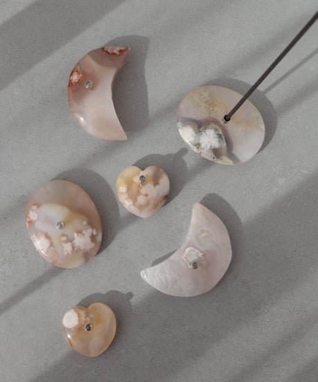 PLANET INCENSE HOLDER／　Cherry Blossom Agate A