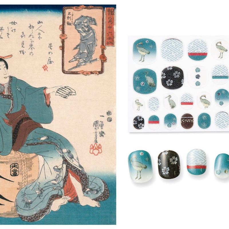 ジェル風ネイルシール『艶姿十六女仙 上利剣』 / Ukiyo-e Nail