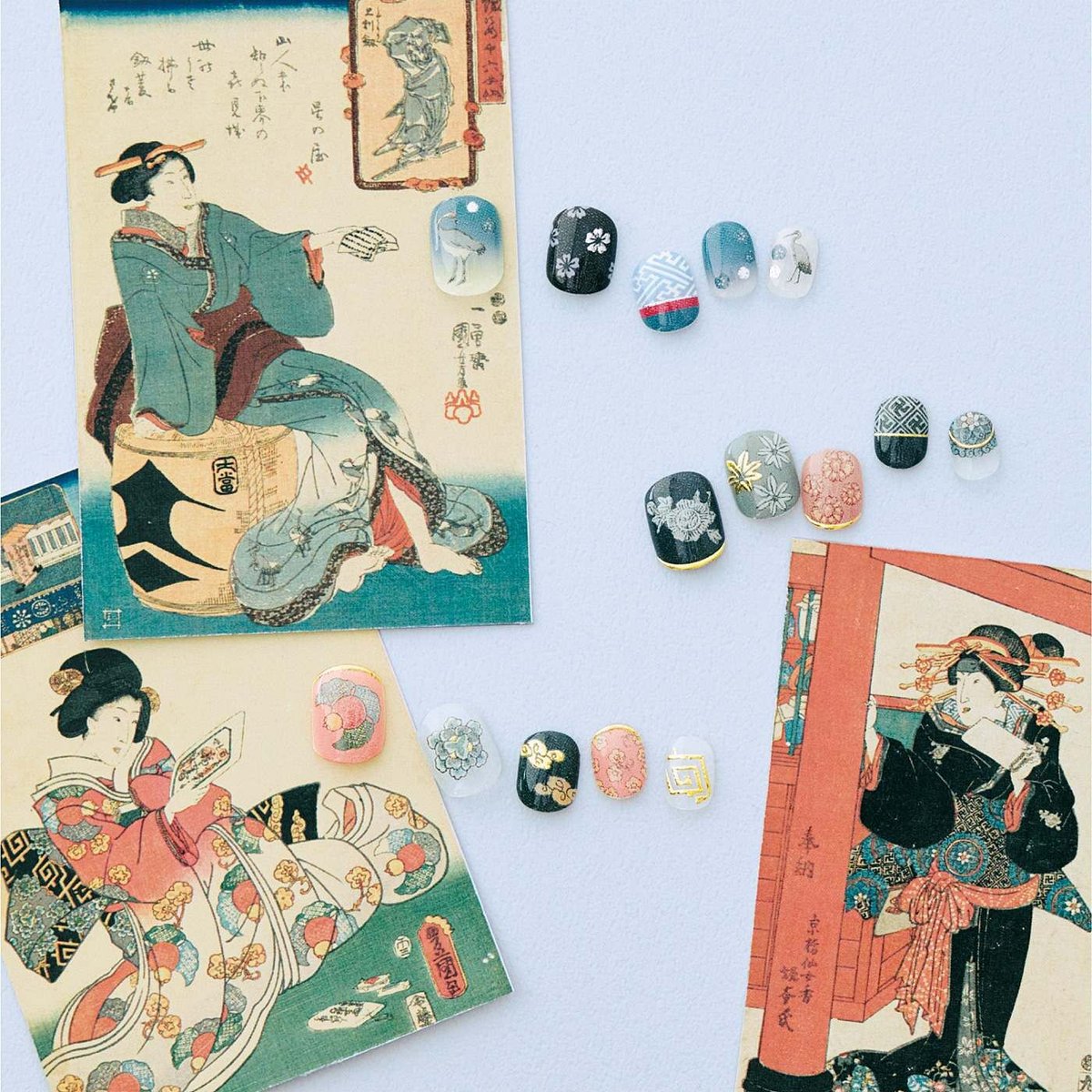 ジェル風ネイルシール『艶姿十六女仙 上利剣』 / Ukiyo-e Nail