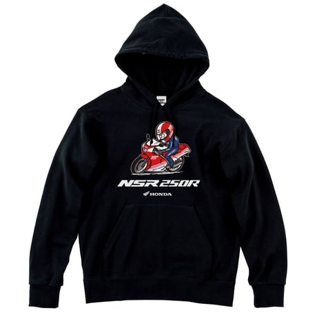 ホンダ　NSR250R 1986　HONDA THE PEOPLE　スウェットパーカー／ブラック