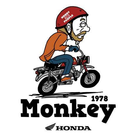 ホンダ　Monkey 1978　HONDA THE PEOPLE　コットンTシャツ／ホワイト