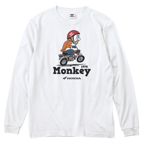 ホンダ　Monkey 1978　HONDA THE PEOPLE　ロングスリーブTシャツ／ホワイト
