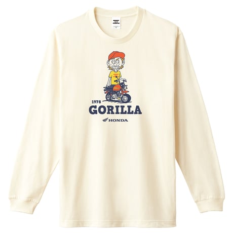 ホンダ　GORILLA 1978　HONDA THE PEOPLE　ロングスリーブTシャツ／アイボリー
