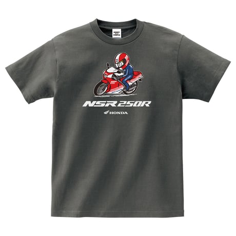 ホンダ　NSR250R 1986　HONDA THE PEOPLE　コットンTシャツ／チャコール