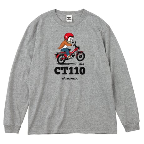 ホンダ　CT110 1981　HONDA THE PEOPLE　ロングスリーブTシャツ／ヘザーグレー