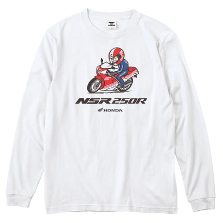 ホンダ　NSR250R 1986　HONDA THE PEOPLE　ロングスリーブTシャツ／ホワイト