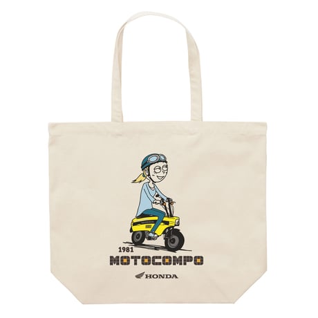 ホンダ　MOTOCOMPO 1981　HONDA THE PEOPLE　トートバッグ／ナチュラル