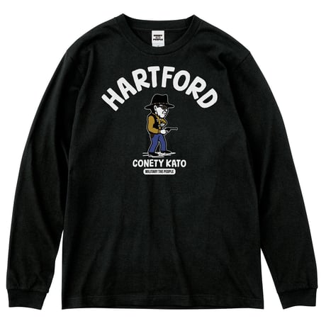 コネティ加藤／ハートフォード　MILITARY THE PEOPLE　ロングスリーブTシャツ／ブラック