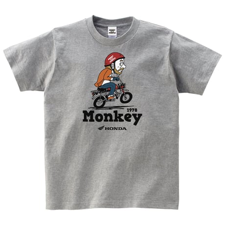 ホンダ　Monkey 1978　HONDA THE PEOPLE　コットンTシャツ／ヘザーグレー