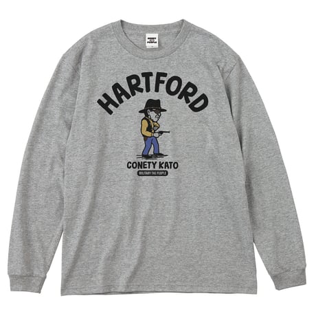コネティ加藤／ハートフォード　MILITARY THE PEOPLE　ロングスリーブTシャツ／ヘザーグレー