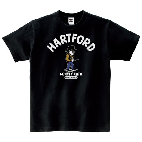 コネティ加藤／ハートフォード　MILITARY THE PEOPLE　コットンTシャツ／ブラック