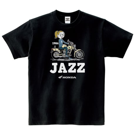 ホンダ　JAZZ 1986　HONDA THE PEOPLE　コットンTシャツ／ブラック