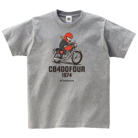 ホンダ　CB400FOUR 1974　HONDA THE PEOPLE　コットンTシャツ／ヘザーグレー