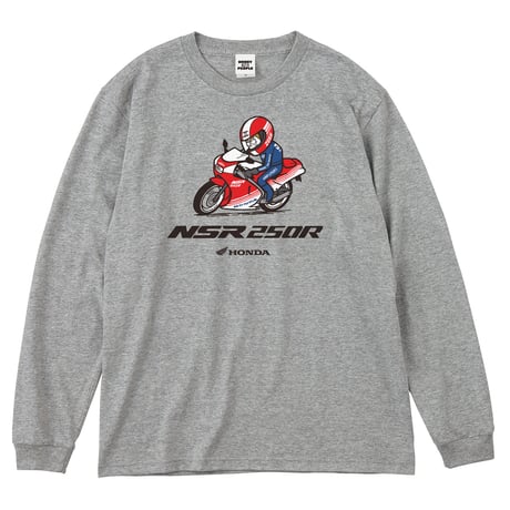ホンダ　NSR250R 1986　HONDA THE PEOPLE　ロングスリーブTシャツ／ヘザーグレー