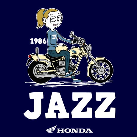 ホンダ　JAZZ 1986　HONDA THE PEOPLE　スウェットパーカー／ネイビー