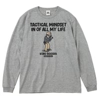 毛野ブースカ／アームズマガジン　MILITARY THE PEOPLE　ロングスリーブTシャツ／ヘザーグレー