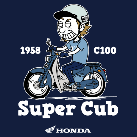 ホンダ　SuperCub C100 1958　HONDA THE PEOPLE　スウェット／ネイビー