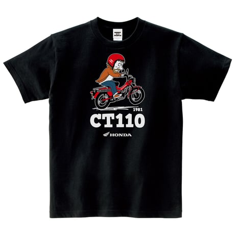 ホンダ　CT110 1981　HONDA THE PEOPLE　コットンTシャツ／ブラック