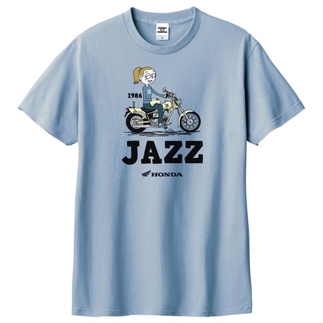 ホンダ　JAZZ 1986　HONDA THE PEOPLE　コットンTシャツ／アシッドブルー