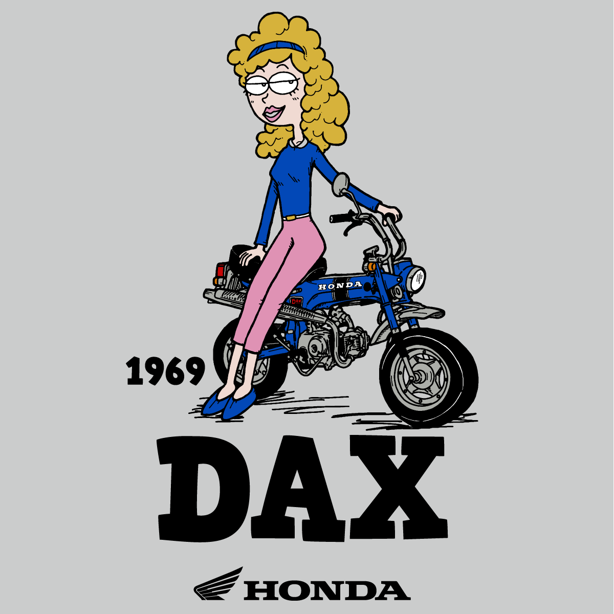 ホンダ DAX 1969 HONDA THE PEOPLE ロングスリーブTシャツ／ヘザーグレ