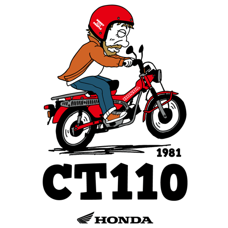 ホンダ　CT110 1981　HONDA THE PEOPLE　トートバッグ／ナチュラル