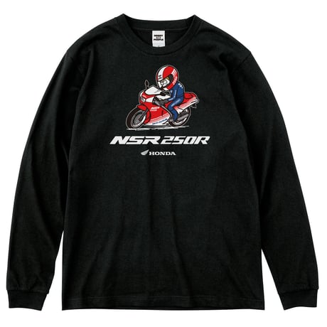 ホンダ　NSR250R 1986　HONDA THE PEOPLE　ロングスリーブTシャツ／ブラック