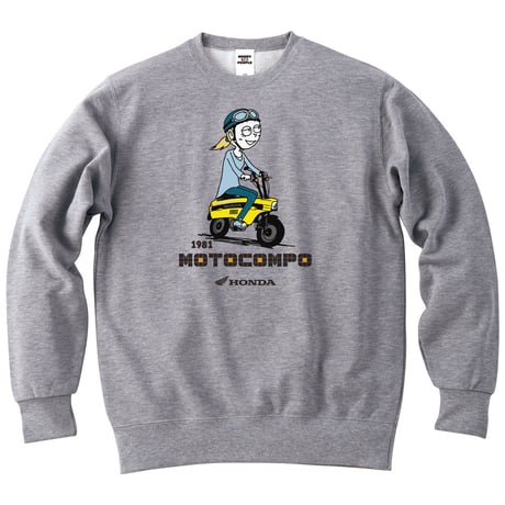 ホンダ　MOTOCOMPO 1981　HONDA THE PEOPLE　スウェット／ヘザーグレー