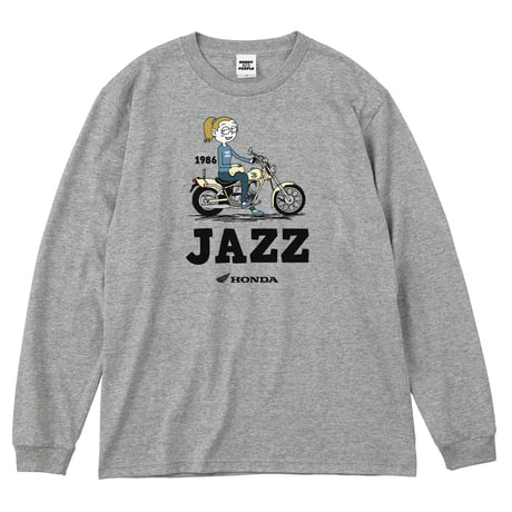 ホンダ　JAZZ 1986　HONDA THE PEOPLE　ロングスリーブTシャツ／ヘザーグレー