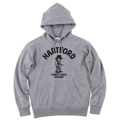 コネティ加藤／ハートフォード　MILITARY THE PEOPLE　スウェットパーカー／ヘザーグレー