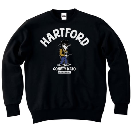 コネティ加藤／ハートフォード　MILITARY THE PEOPLE　スウェット／ブラック