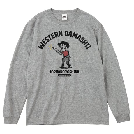 トルネード吉田　MILITARY THE PEOPLE　ロングスリーブTシャツ／ヘザーグレー
