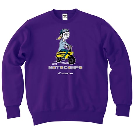 ホンダ　MOTOCOMPO 1981　HONDA THE PEOPLE　スウェット／バイオレット