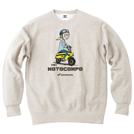 ホンダ　MOTOCOMPO 1981　HONDA THE PEOPLE　スウェット／オートミール