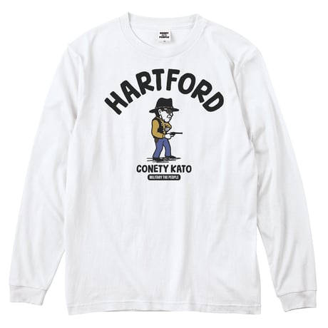 コネティ加藤／ハートフォード　MILITARY THE PEOPLE　ロングスリーブTシャツ／ホワイト