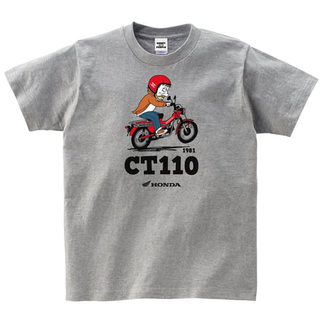 ホンダ　CT110 1981　HONDA THE PEOPLE　コットンTシャツ／ヘザーグレー